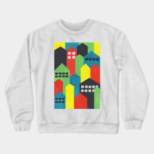 Colourful Painted Cityscape Crewneck Sweatshirt